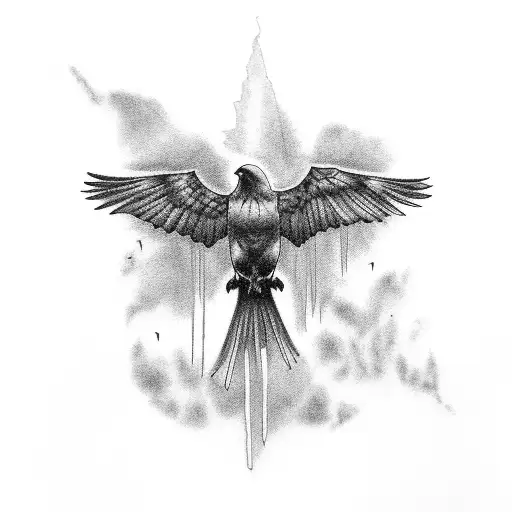 Raven Looking Into Sky Mystic