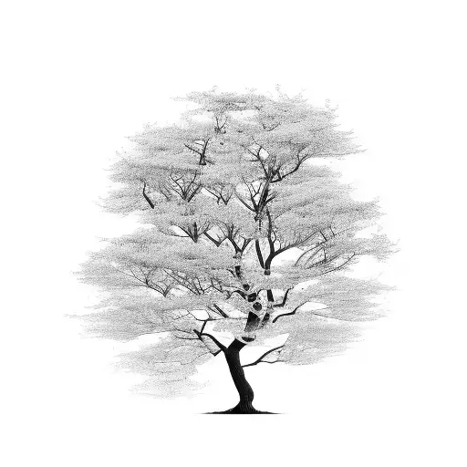 Tree With Calligraphy Writing Branches