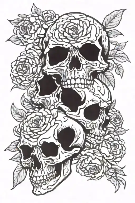 Peonies Music Skull Playful