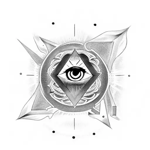 Eye Of Providence In The Center With Money And Time In The Background
