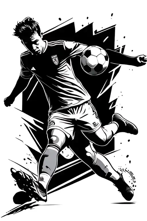 Soccer Player Kicking A Ball