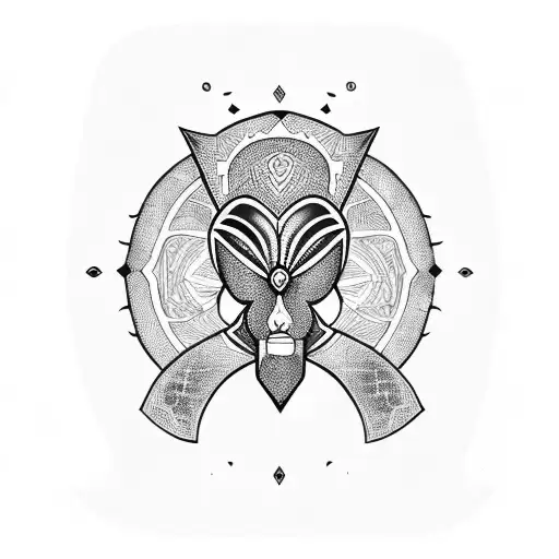 An African Mask And A Book Merging Into One