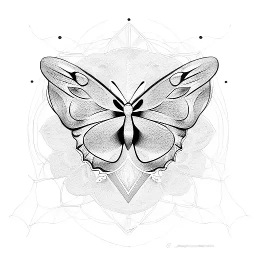 Butterfly With The Symbol Of The Triple Moon