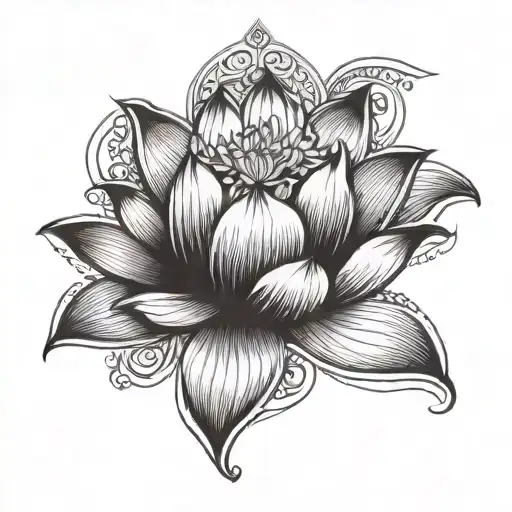 Lotus Flower Merging With A Yoga Pose