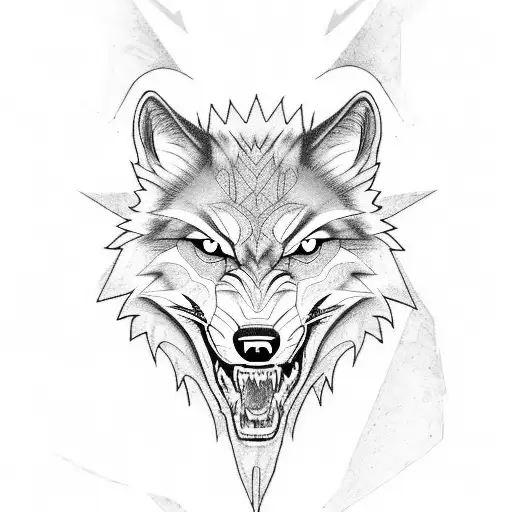A Fierce Wolf And A Roaring Motorcycle Combined Into One Design