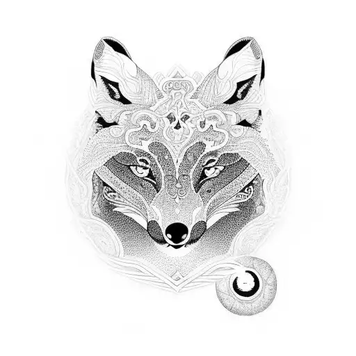A Yin Yang Symbol Made Up Of Intricate Patterns Inspired By Foxes And Kangaroos