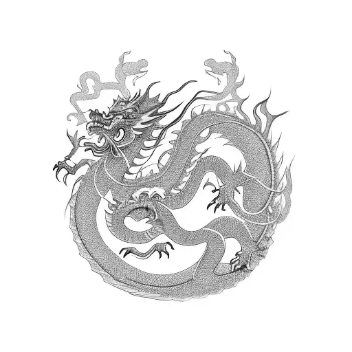 Chinese Dragon With Clouds Chinese Dragon With Clouds