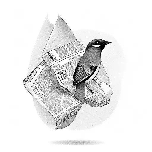 Bird Carrying Newspaper