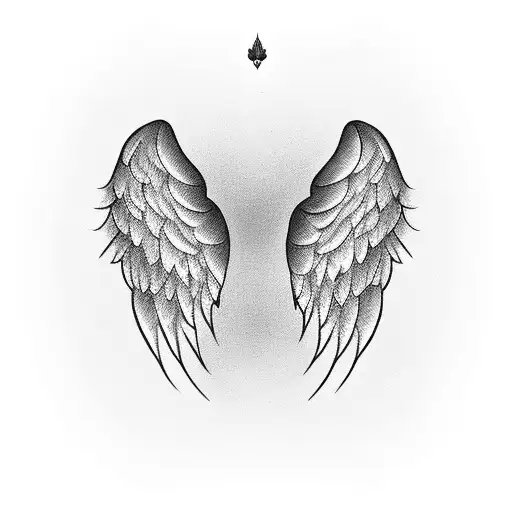 Angel Wings With Number 1414 In Middle