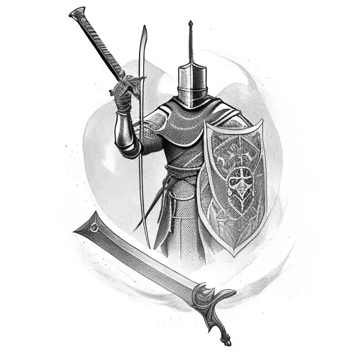 Knight Without Torso Holding Sword