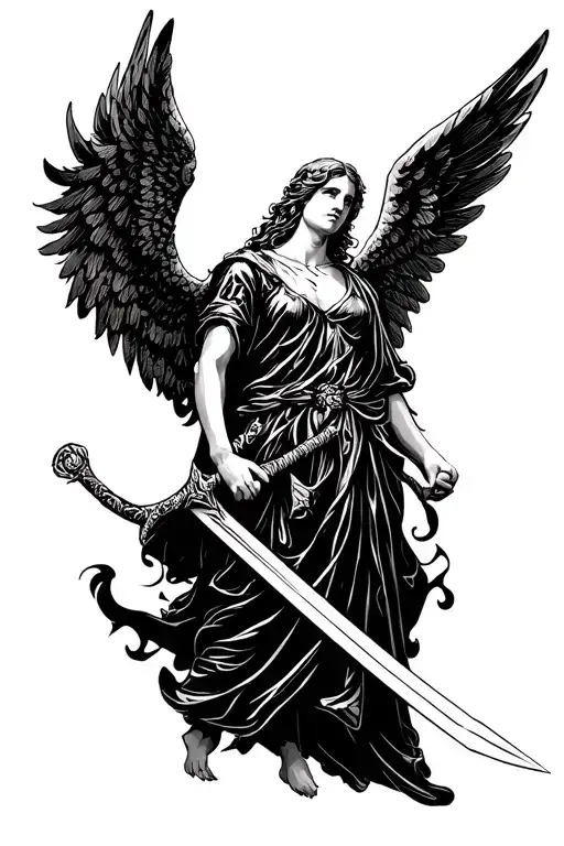 Angel Holding A Sword