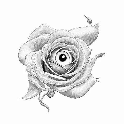 Rose With Evil Eye In The Center