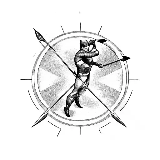 Green Arrow Shooting An Arrow Through A Target