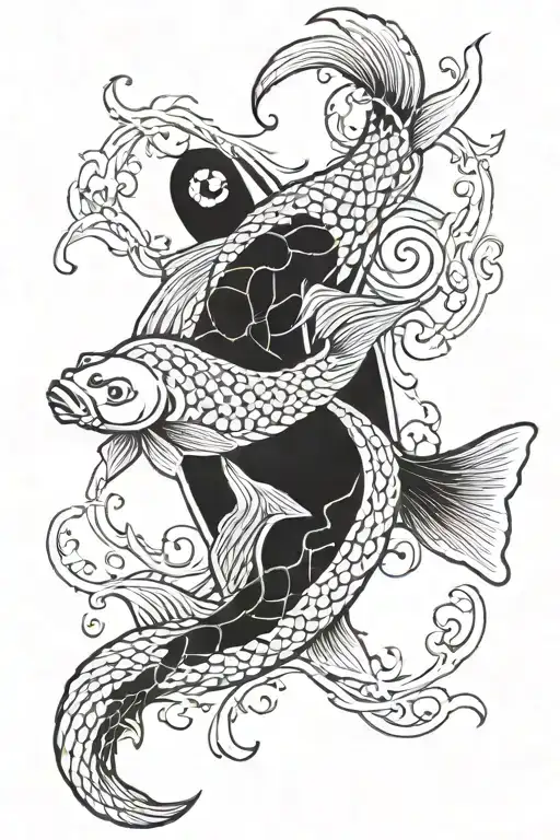 Celtic Koi Fish Swimming