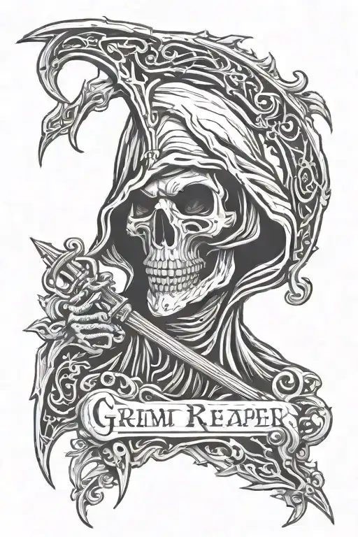 Grim Reaper And Name Written