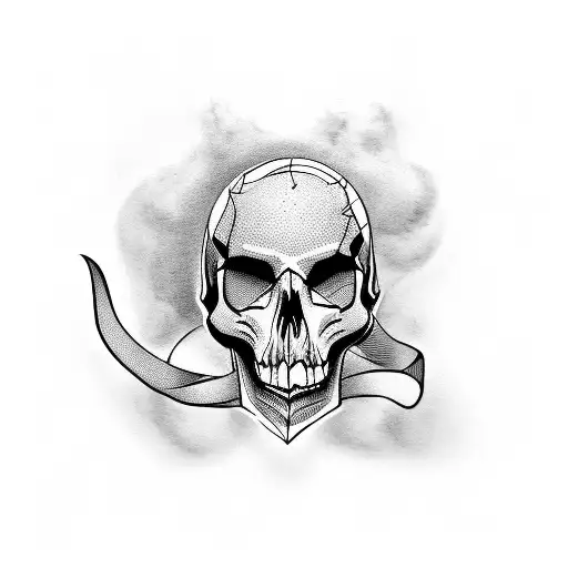 Lady Holding Skull Smoke