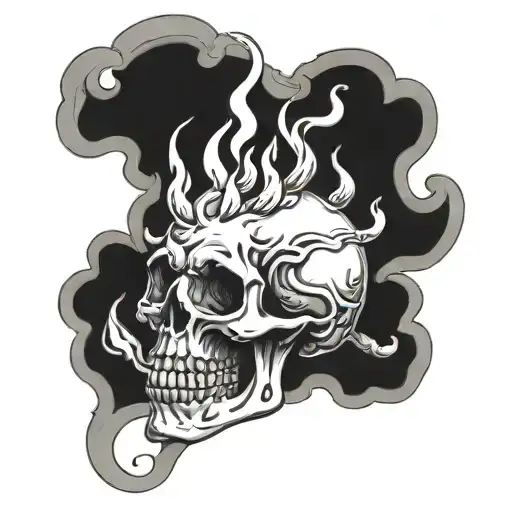 Flaming Skull Soft Shading