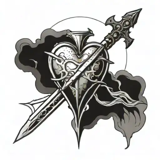 A Heart Pierced By A Gladiator Sword