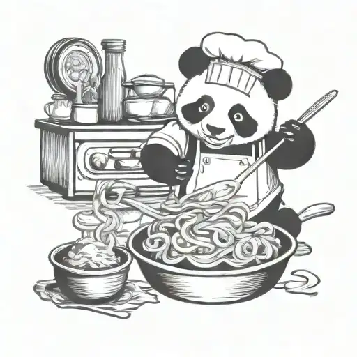 Chef Panda Cooking Pasta