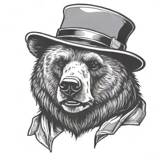 Nerdy Bear Head With Felt Hat