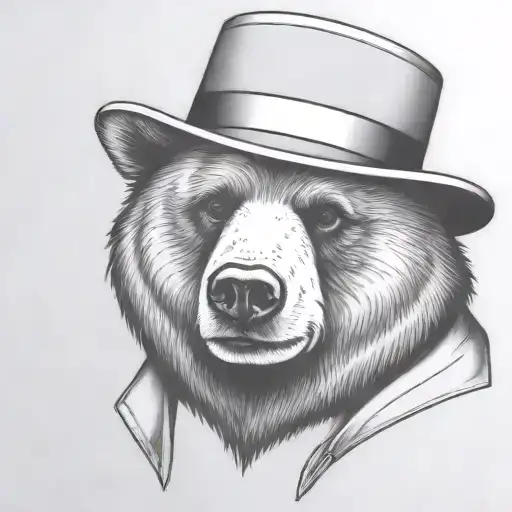 Nerdy Bear Head With Felt Hat