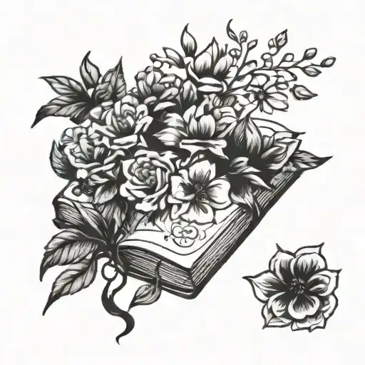 Open Book With Flowers Growing