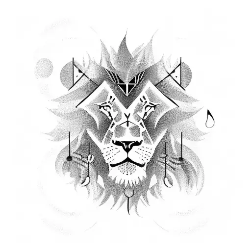 A Silhouette Of A Lion With A Moon And Musical Notes As Its Mane