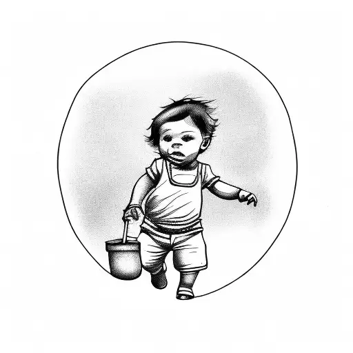 Baby Boy Walking And Holding Balloon