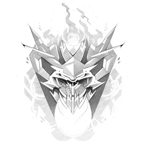 A Mythology-inspired Abstract Art Piece With A Touch Of Gaming Elements