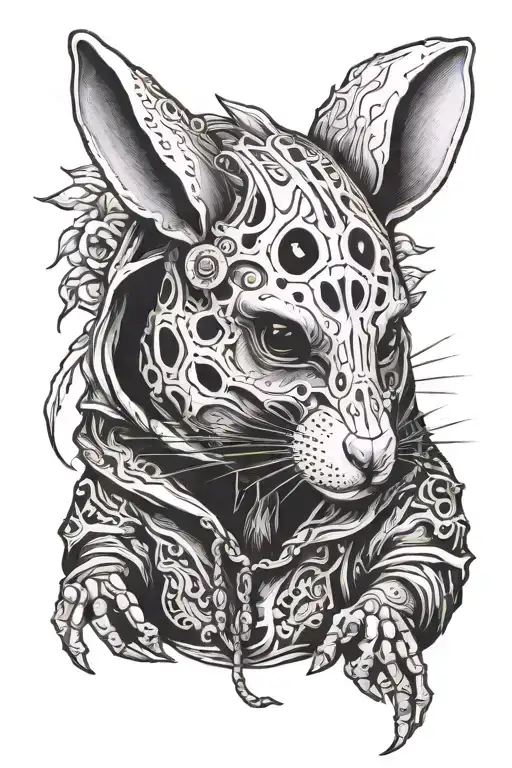 Chinchilla With Hoodie Half Skeleton