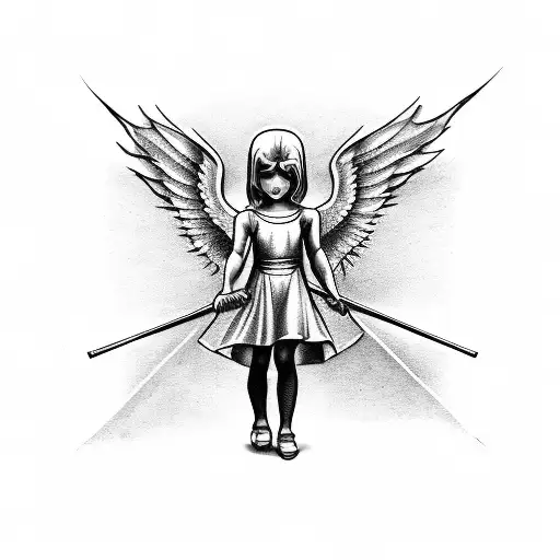 Small Angel With Submachine Gun