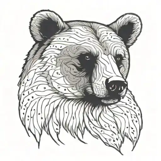 Bear Head With Ermine On His Top