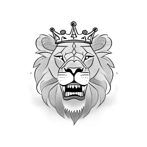 A Lion With A Crown And A Barber's Razor In Its Mouth