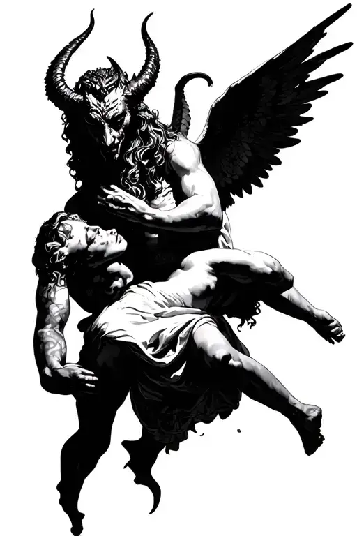 Devil Holding Angel Falling