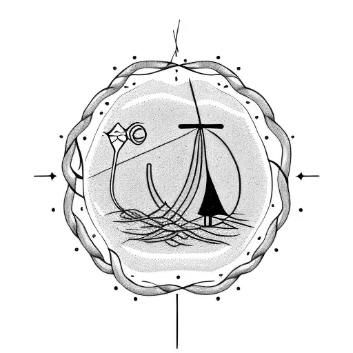 Crocheting Needles Intertwined With A Quote From The Little Prince