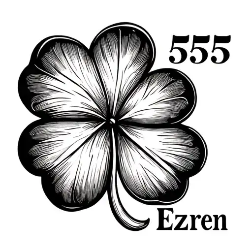 4 Leaf Clover With 555 And The Name Ezren