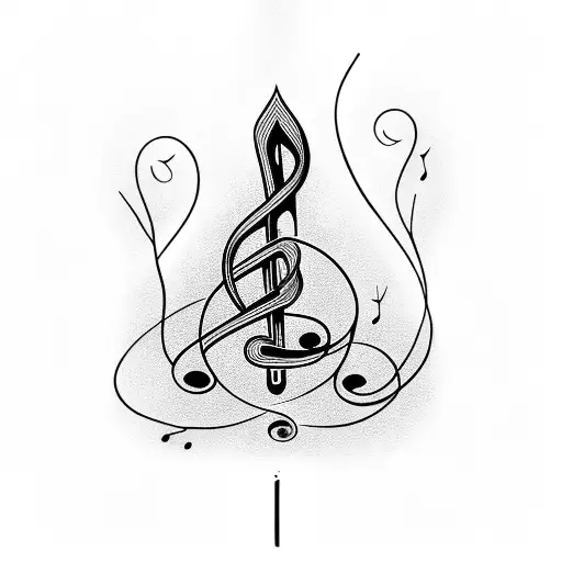 Musical Notes Forming A Tree With Roots