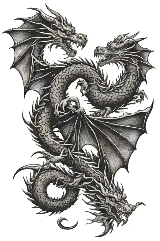 Double Headed Dragon Flying
