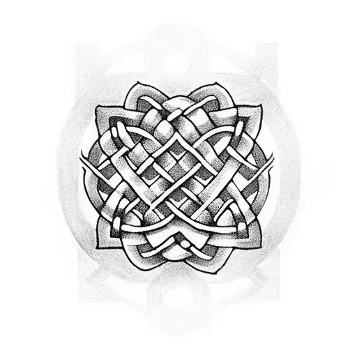Celtic Knotwork Intertwined With A Silhouette Of Edinburgh Castle