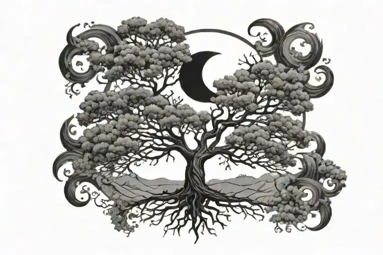 Tree And Moon