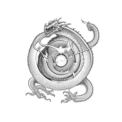 A Dragon Holding A Stethoscope With Planets Floating Around It