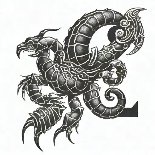 Scorpion With Tail Making Letter C
