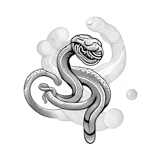 Snake In The Hand Going Around The Arm