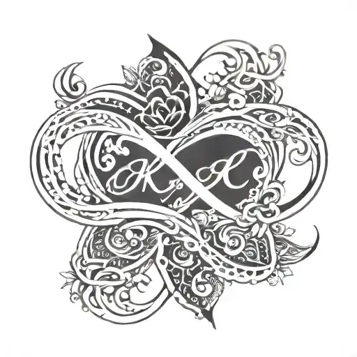 3 Words Mom Dad Anshu With Infinity Symbol Intertwined