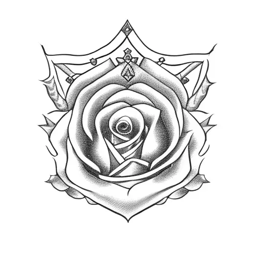 A Candy-themed Sword With Roses And A Crown