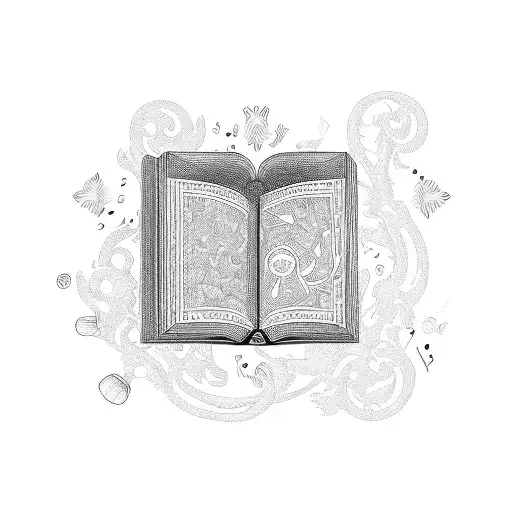 A Violin Surrounded By Intricate Book Pages