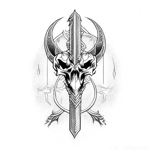 Dark Snake Skulls Sword