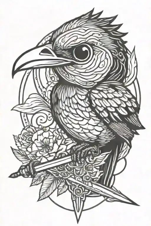 Bird With Sword Wrapped