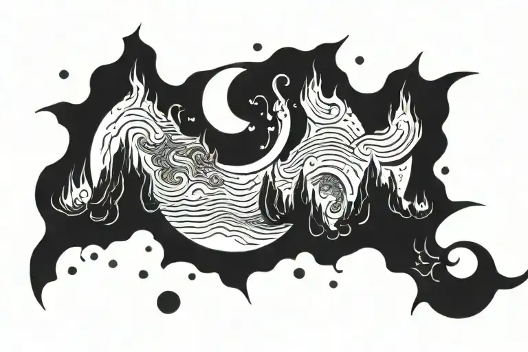 The Moon Combined With Four Elements