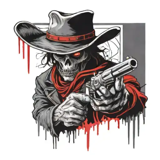 Undead Cowboy With A Revolver Facing Left